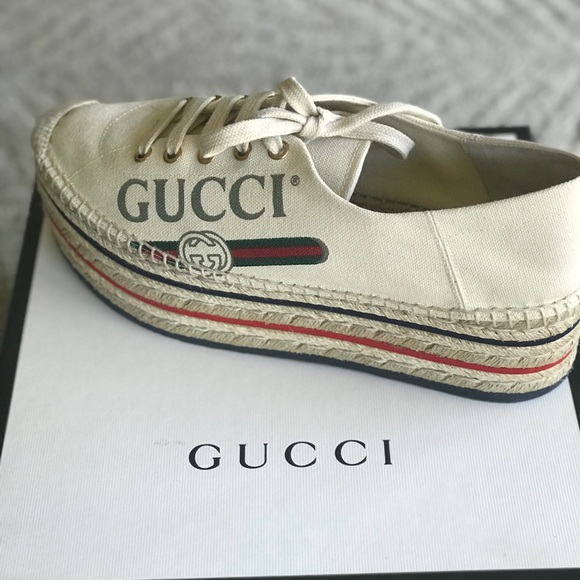 Gucci canvas platform espadrilles - NIB - 40EU - Picture 9 of 11